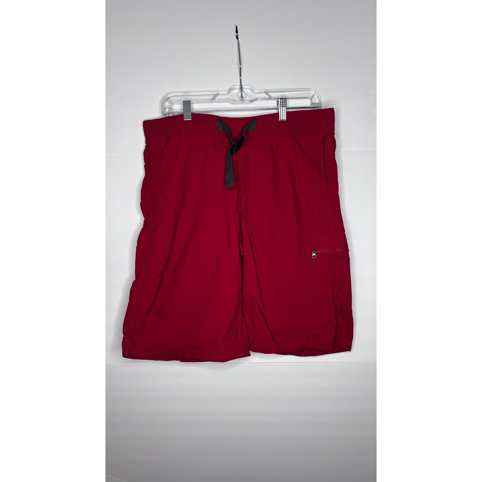 Columbia Mens Medium Red Omni Shade Drawstring Cargo Shorts Outdoor Casual